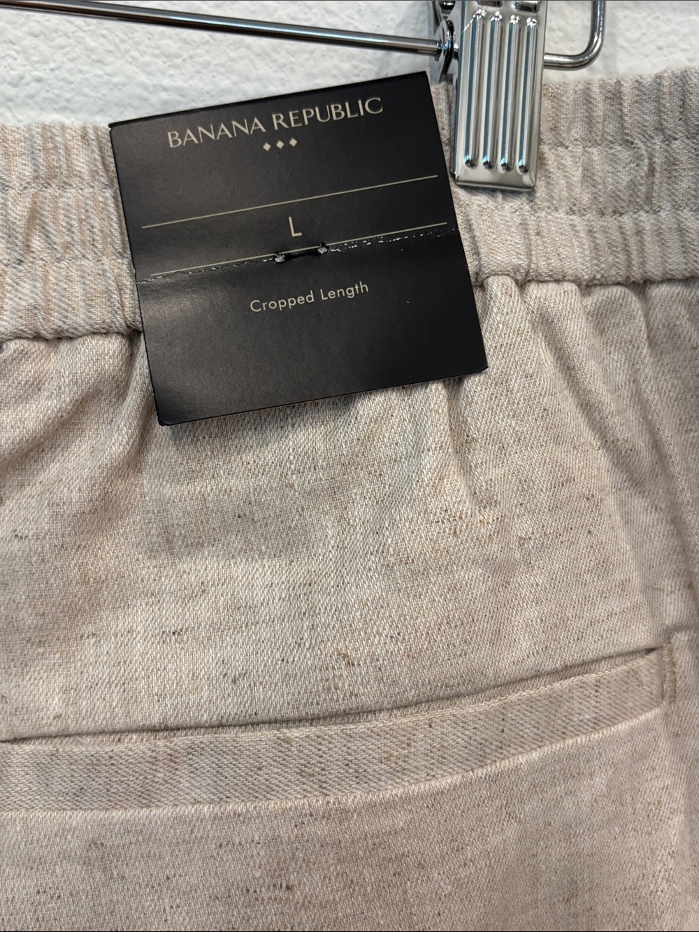 Banana Republic Linen Blend Beige Cropped Pants Women’s L - Picture 7 of 8